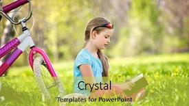  Presentation with cycling - Amazing presentation theme having bikes cycling girl wearing helmet backdrop and a yellow colored foreground