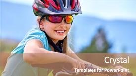  Presentation with cycling - Slide set enhanced with bikes cycling kid girl girl background and a  colored foreground