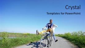  Presentation with bike - Amazing slide deck having bikes france - cheerful couple riding bike backdrop and a  colored foreground