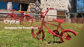  Presentation with bike - Beautiful slides featuring bikes france - red bike outdoor at house backdrop and a  colored foreground