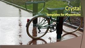  Presentation with rain - Beautiful theme featuring bikes france - retro bicycle left backdrop and a tawny brown colored foreground