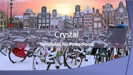  Presentation with eco bikes - Amazing slides having bikes in amsterdam the netherlands backdrop and a gray colored foreground