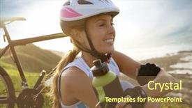 Presentation with biking - Slides enhanced with biking journey drinking water background and a  colored foreground
