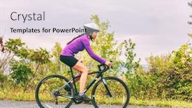  Presentation with active lifestyle - Colorful theme enhanced with biking-road-bike-athlete-cyclist backdrop and a sky blue colored foreground
