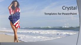  Presentation with wrapped flag - Presentation theme enhanced with bikini and wrapped in american background and a light blue colored foreground