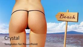  Presentation with black women beautiful woman - Theme featuring bikini derives pleasure and arrowhead background and a coral colored foreground