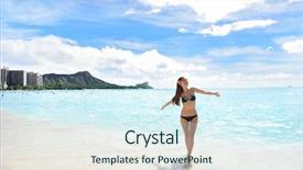  Presentation with diamond head - Slides enhanced with bikini joyful and free background and a sky blue colored foreground