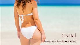  Presentation with battery back start - PPT theme with bum - back of young woman background and a lemonade colored foreground