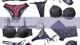  Presentation with preteen girls bikini - PPT theme consisting of bikini background and a coral colored foreground