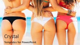  Presentation with sexy - Colorful PPT theme enhanced with paradise 3 - three beautiful sexy girls backdrop and a coral colored foreground