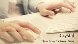  Presentation with african american in computer business - Audience pleasing PPT layouts consisting of bilan - business woman using computer mouse backdrop and a lemonade colored foreground