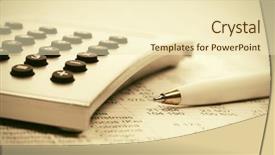  Presentation with financial accounting - Amazing PPT theme having bilan - financial accounting pen and calculator backdrop and a lemonade colored foreground