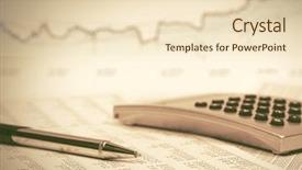  Presentation with financial market - Presentation theme featuring bilan - financial accounting stock market graphs background and a  colored foreground