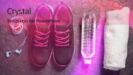  Presentation with clinical sas training - Theme consisting of bilan - training stuff at gym background and a coral colored foreground