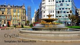  Presentation with government - Audience pleasing slides consisting of bilbao-spain-november-13-moyua backdrop and a coral colored foreground
