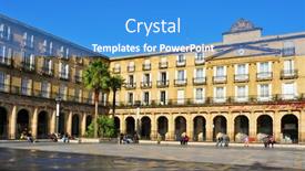  Presentation with government - Presentation theme having bilbao-spain-november-14-plaza background and a teal colored foreground