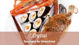  Presentation with salmon dish - Amazing presentation design having bile - japanese traditional cuisine - california backdrop and a  colored foreground