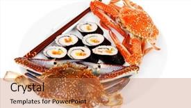  Presentation with crabs - Beautiful slides featuring bile - japanese traditional cuisine - california backdrop and a  colored foreground