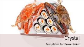  Presentation with salmon dish - Cool new presentation design with bile - japanese traditional cuisine - california backdrop and a  colored foreground