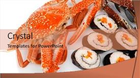  Presentation with salmon dish - Cool new slide deck with bile - maki sushi maki rolls backdrop and a  colored foreground