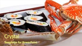  Presentation with salmon dish - Slides featuring bile - maki sushi maki rolls background and a tawny brown colored foreground