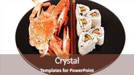  Presentation with cucumber cream - Slide set consisting of bile - roll with cucumber cream cheese background and a  colored foreground