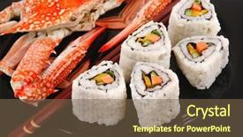  Presentation with cucumber cream - PPT theme consisting of bile - roll with cucumber cream cheese background and a  colored foreground