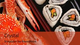  Presentation with cucumber cream - PPT theme consisting of bile - roll with cucumber cream cheese background and a  colored foreground