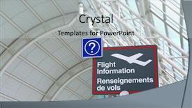  Presentation with flight - Amazing PPT theme having flight information sign in international backdrop and a  colored foreground