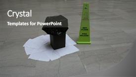  Presentation with house roof and roofing business - Slide set having sop - leaking roof wet floor background and a gray colored foreground