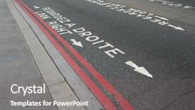  Presentation with road marking - Colorful PPT layouts enhanced with hazard paint - look right road marking near backdrop and a  colored foreground
