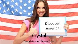  Presentation with tablet - Theme featuring tablet on background of america background and a coral colored foreground