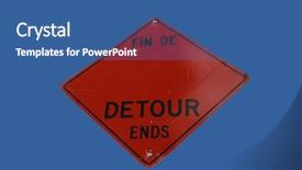  Presentation with english - Colorful presentation enhanced with heretic - general view of chateau peyrepertuse backdrop and a light blue colored foreground