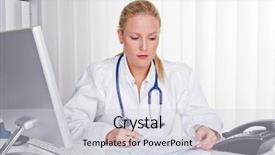  Presentation with doctor office - Presentation theme featuring bill - young doctor with stethoscope background and a lemonade colored foreground