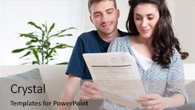  Presentation with reading - Theme with bill arrived via mail background and a mint green colored foreground