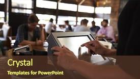  Presentation with touch screen - Amazing presentation theme having bill at a restaurant backdrop and a tawny brown colored foreground