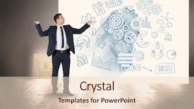  Presentation with digital boarding - Beautiful PPT theme featuring bill board with business icon backdrop and a lemonade colored foreground