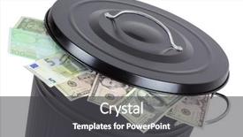  Presentation with lid - Slide set enhanced with bill in black metal trash background and a dark gray colored foreground