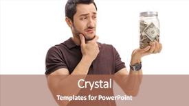  Presentation with money - Colorful theme enhanced with bill lading - pensive man looking backdrop and a coral colored foreground