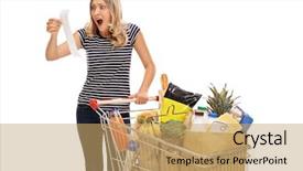  Presentation with lactation young woman breastfeeding - Slide deck consisting of bill lading - shocked young woman looking background and a coral colored foreground