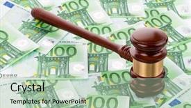  Presentation with legal - Presentation design featuring bill rights - gavel and euro banknotes legal background and a mint green colored foreground