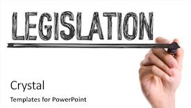  Presentation with bill rights - Presentation theme enhanced with bill rights - hand with marker writing background and a white colored foreground