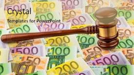  Presentation with bill rights - PPT theme with bill rights - judge gavel and euro banknotes background and a  colored foreground