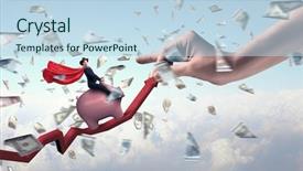  Presentation with media - Presentation theme having bill rights - making your invesments grow mixed background and a light blue colored foreground