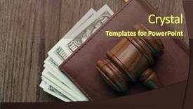  Presentation with bill rights - Presentation with bill rights - wooden table with hammer banknotes background and a tawny brown colored foreground