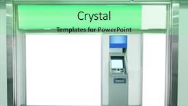  Presentation with machine - Audience pleasing presentation theme consisting of billboard and automated teller machine backdrop and a mint green colored foreground