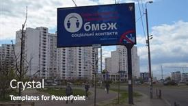  Presentation with limit - Beautiful presentation theme featuring billboard-limit-social-contacts-ukr backdrop and a dark gray colored foreground