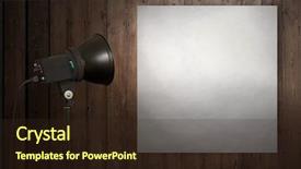  Presentation with illuminated - PPT theme with billboard on wall wooden background with illuminated placard background and a wine colored foreground