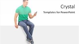  Presentation with cell phone towers - Amazing presentation theme having billboard techology - young man looking backdrop and a white colored foreground