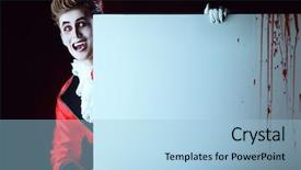  Presentation with vampire - Audience pleasing presentation theme consisting of billboard with copy space halloween backdrop and a light blue colored foreground